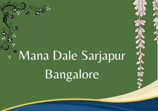 Mana Dale Sarjapur Bangalore E Brochure Pdf