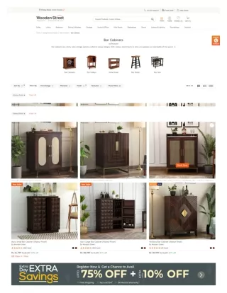 Bar Cabinets: Buy 40  Latest Wooden Bar Unit Online at 55% OFF | WoodenStreet