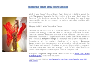 Tangerine Tango 2012 Prom Dresses