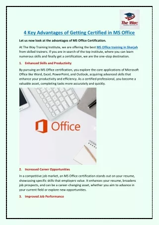 4 Key Advantages of Getting Certified in MS Office