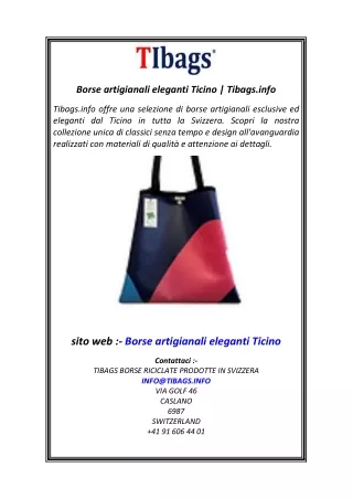 Borse artigianali eleganti Ticino  Tibags.info