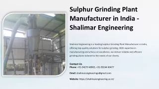 Sulphur Grinding Plant Manufacturer, Cement Plant Manufacturers in India
