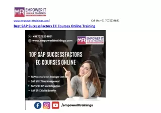 Best SAP SuccessFactors EC Courses Online Training