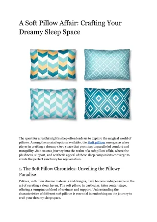 A Soft Pillow Affair_ Crafting Your Dreamy Sleep Space