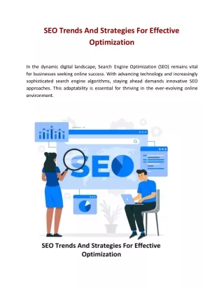 SEO Trends And Strategies For Effective Optimization