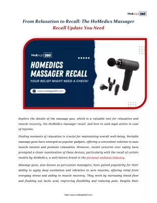 From Relaxation to Recall: The HoMedics Massager Recall Update You Need