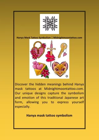 Hanya Mask Tattoo Symbolism Midnightmoontattoo com