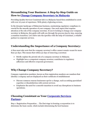 secretary company malaysia