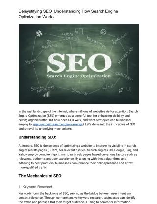 How Does SEO Work