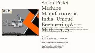 Automatic Snacks Pellet Making Machine, Snack Pellet Machine Manufacturer