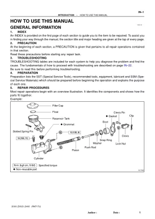 2000 Lexus LS400 Service Repair Manual