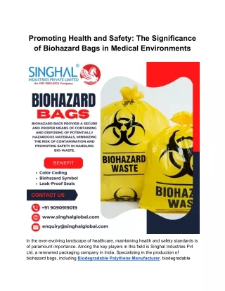 Promoting Health and Safety_ The Significance of Biohazard Bags in Medical Environments