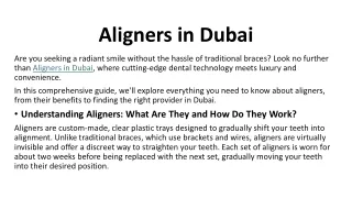 Aligners in Dubai