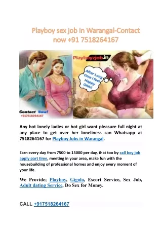 Playboy sex job in warangal -contact now ^M91 7518264167