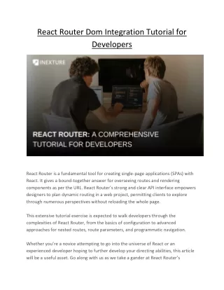 React Router Dom Integration Tutorial for Developers