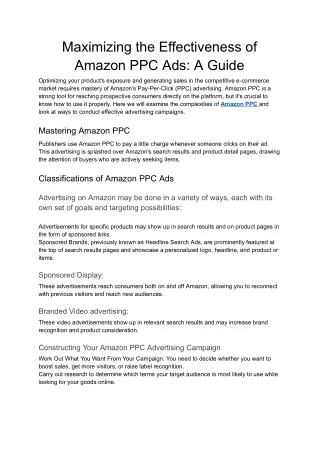 Maximizing the Effectiveness of Amazon PPC Ads_ A Guide - Google Docs
