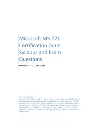 Microsoft MS-721 Certification Exam Syllabus and Exam Questions