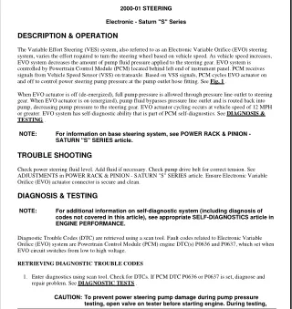 2000 Saturn S-Series Service Repair Manual