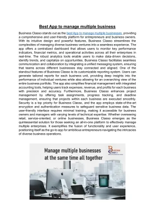 Best App to manage multiple business