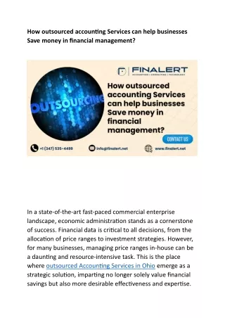 How outsourced accounting Services can help businesses Save money in financial management