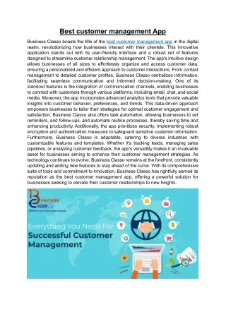 Best customer management App