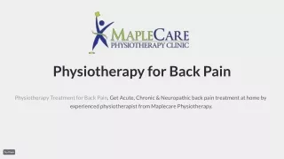 Physiotherapy for Back Pain - Maplecare Physiotherapy