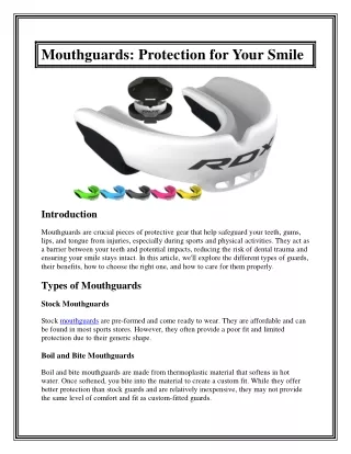 Mouthguards  Protection for Your Smile