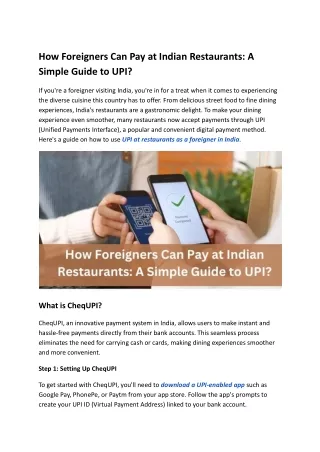 How Foreigners Can Pay at Indian Restaurants_ A Simple Guide to UPI