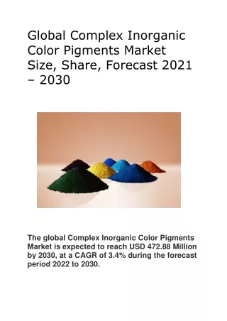 Complex Inorganic Color Pigments (1)