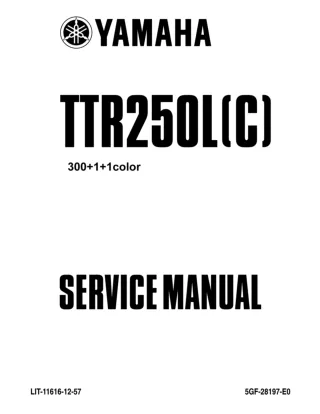 2000 Yamaha TT-R250MMC Service Repair Manual