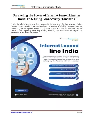 Internet Leased Lines India