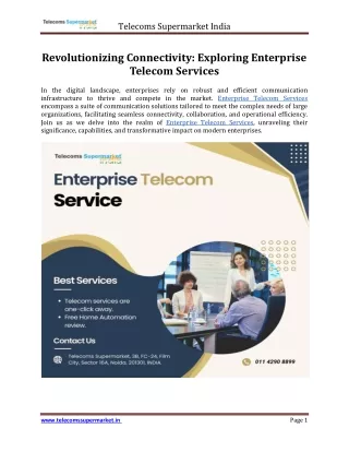 Enterprise Telecom Services