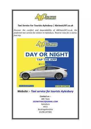 Taxi Service For Tourists Aylesbury  Abctaxis247.co.uk