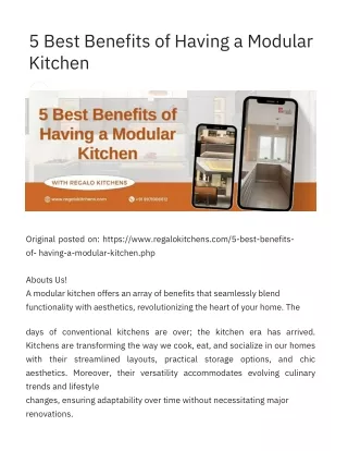 5 Best Benefits of Having a Modular Kitchen