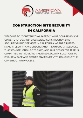 Construction Site Security in California