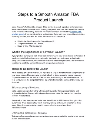 Steps to a Smooth Amazon FBA Product Launch - Google Docs