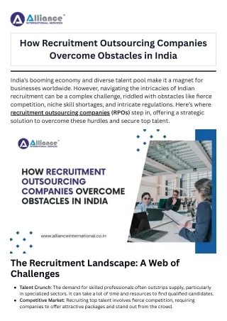 How Recruitment Outsourcing Companies Overcome Obstacles in India