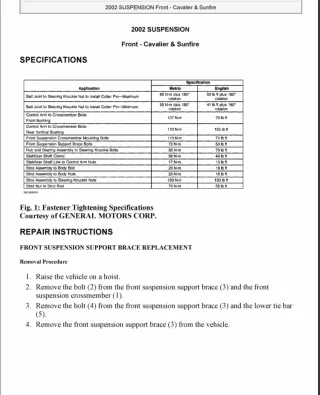 2001 Chevrolet Cavalier Service Repair Manual