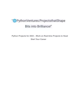 Python Projects with Source Code