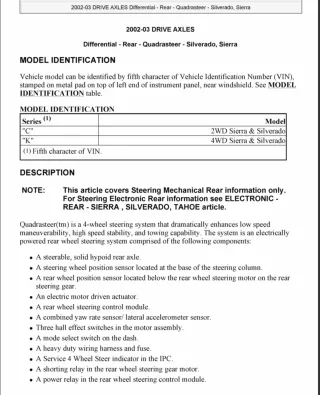 2001 Chevrolet Silverado Service Repair Manual