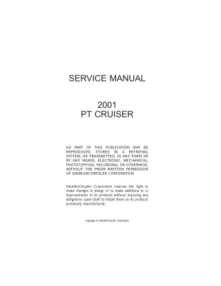 2001 Chrysler Cruiser Service Repair Manual