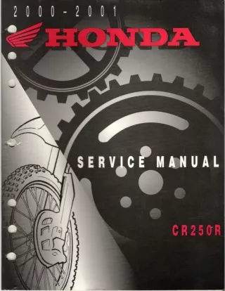 2001 Honda CR250R Service Repair Manual