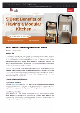 5 Best Benefits of Having a Modular Kitchen