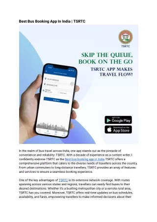 Best Bus Booking App In India _ TSRTC