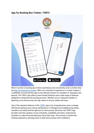 App For Booking Bus Tickets _ TSRTC