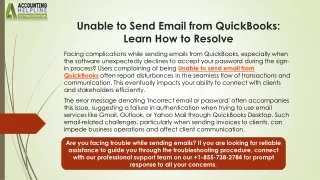 Effective Remedy To Resolve Unable to Send Email from QuickBooks