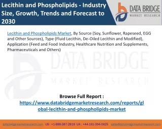 Lecithin and Phospholipids Market – Industry Trends and Forecast to 2030