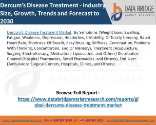 Dercum’s Disease Treatment Market – Industry Trends and Forecast to 2030