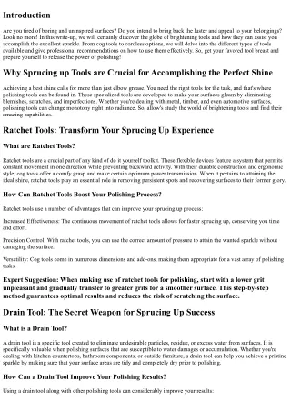 Accomplish the Perfect Sparkle: Letting Loose the Power of Sprucing Up Tools