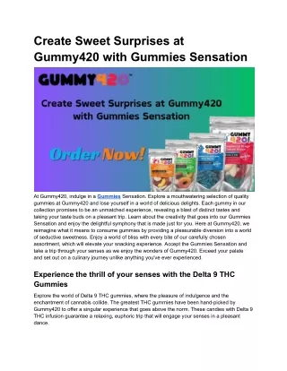 Gummies Sensation Uncover Sweet Surprises at Gummy420